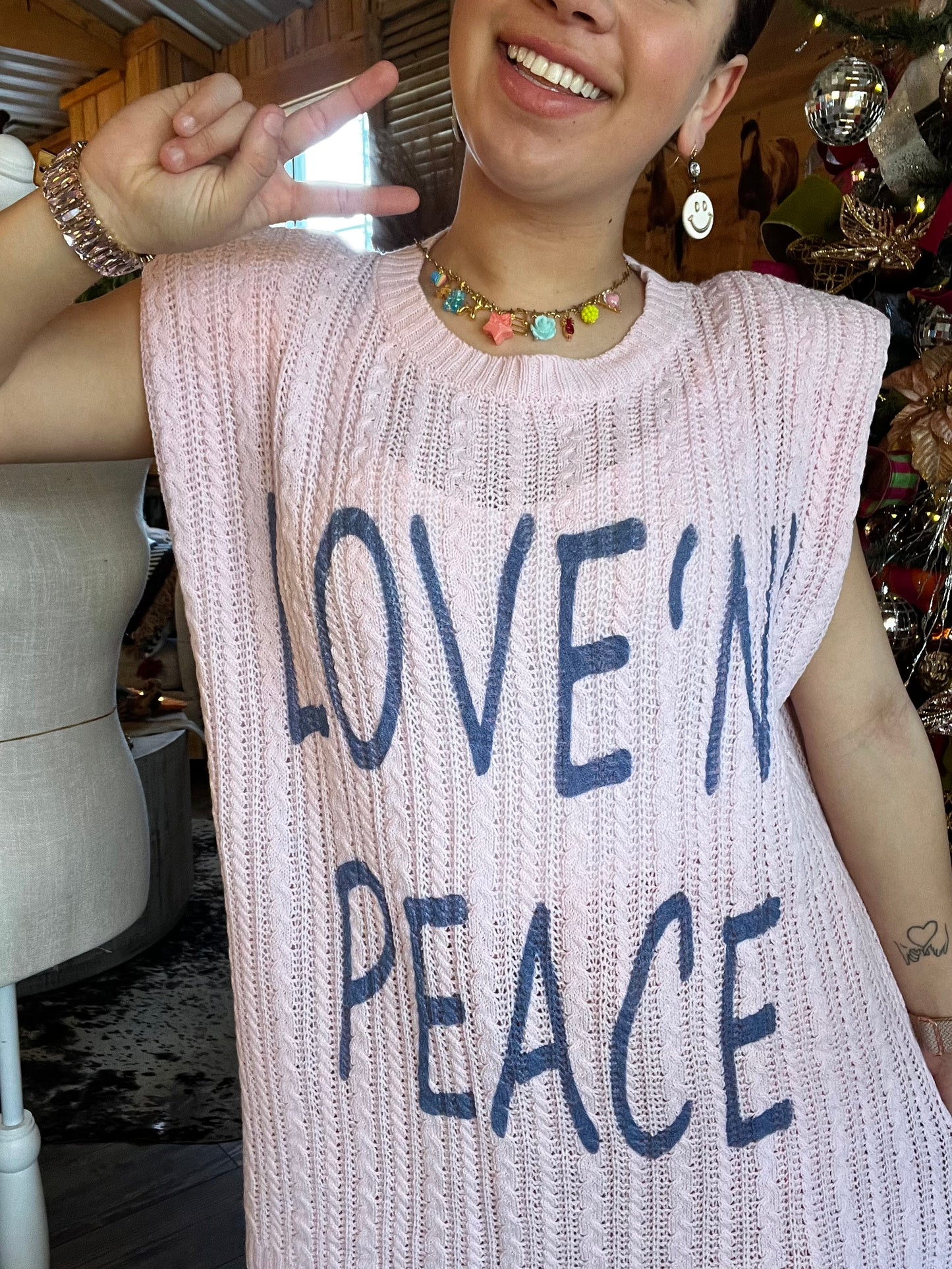 Love-N-Peace Berry Tank Sweater