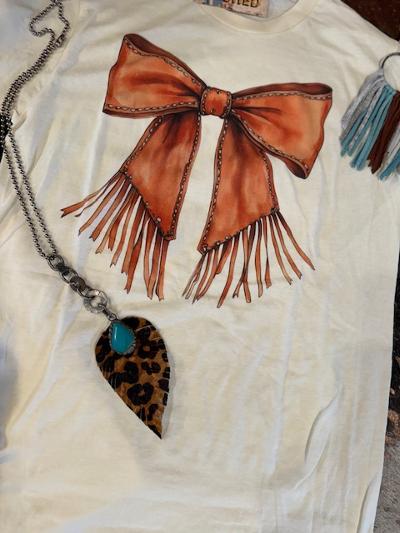 Leather Bow Tee