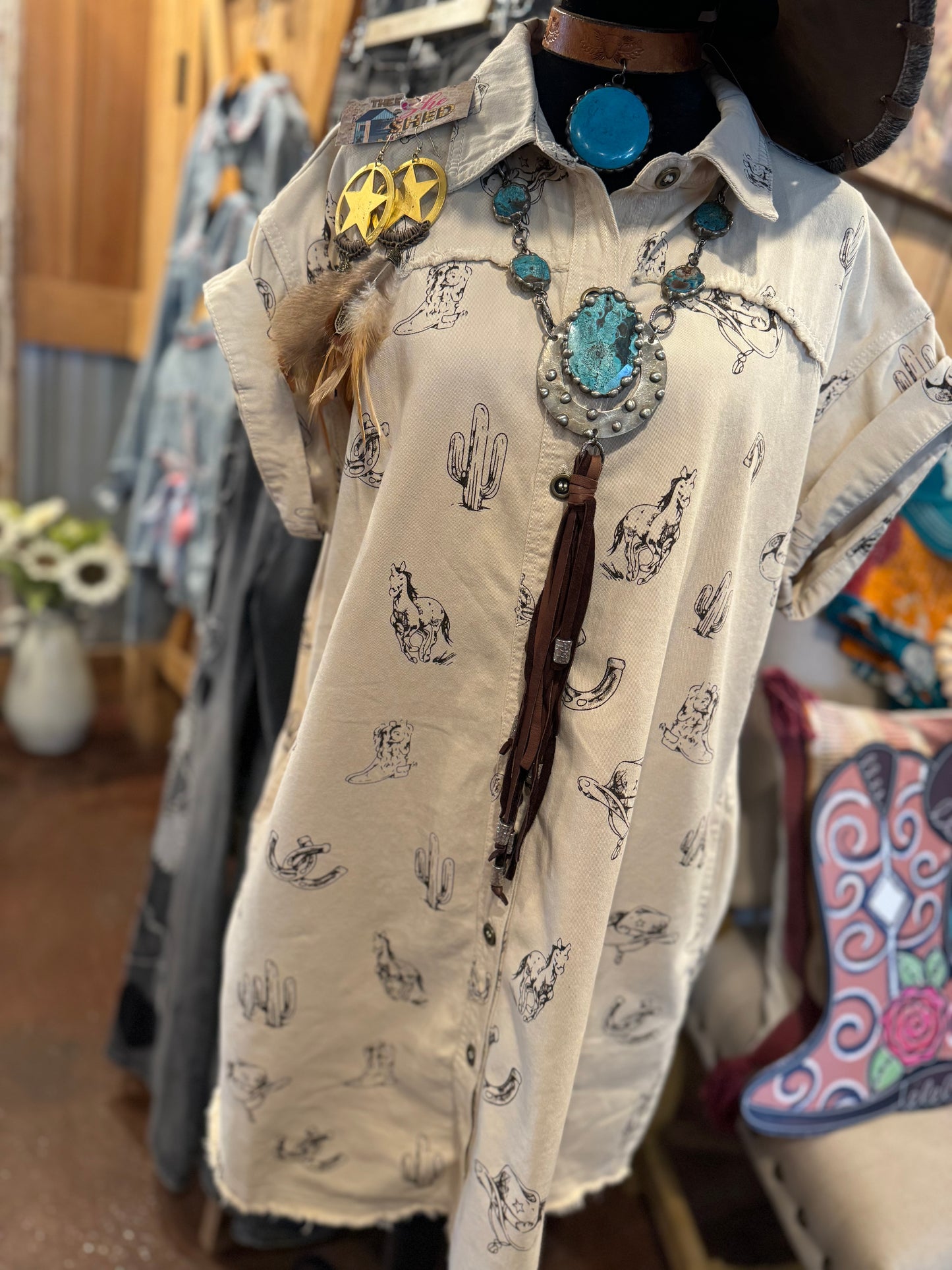 Calling Western Girlies Button Dress