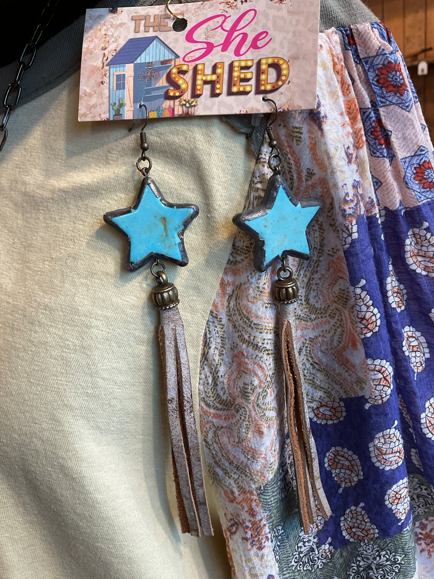 Reach for Turq Stars Earring