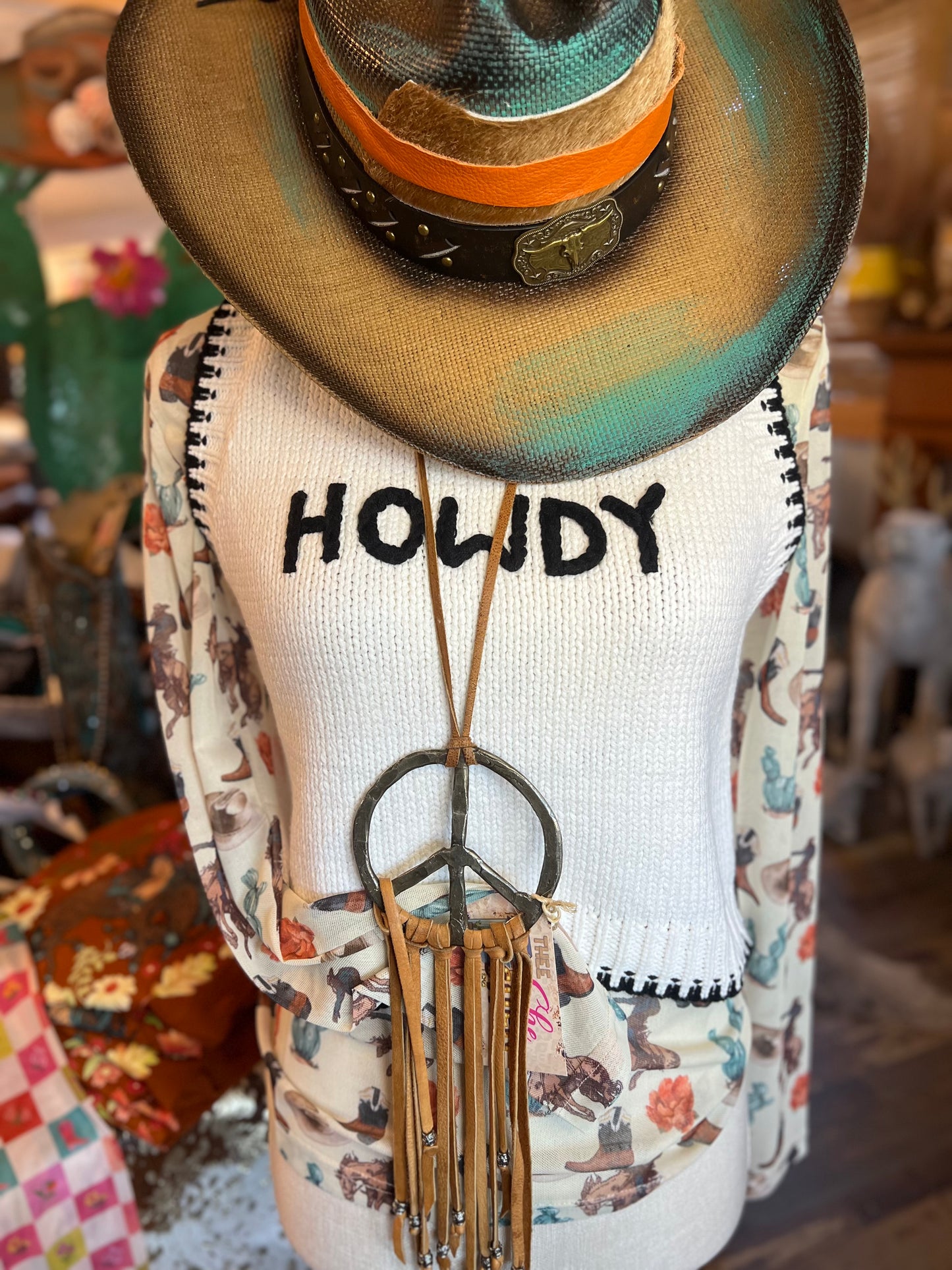 LS All Western Vibes Mesh Top
