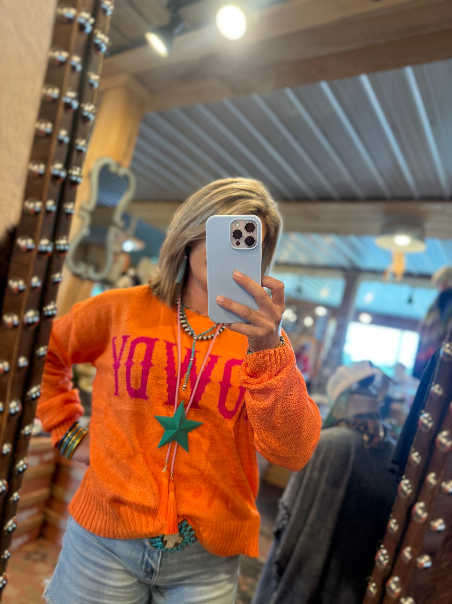 Miss Howdy Orange Sweater