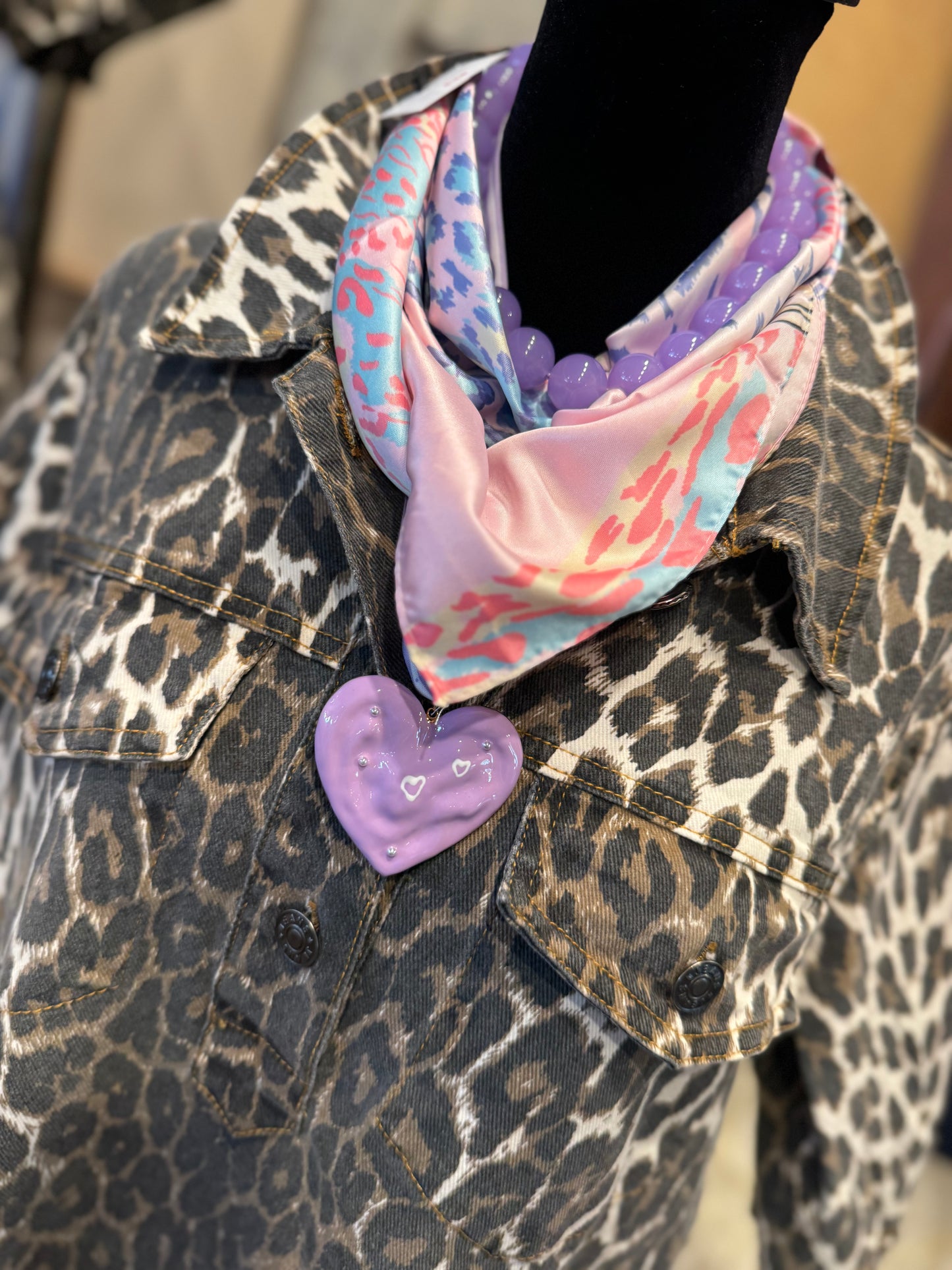 Wild Leopard Denim Button Dress