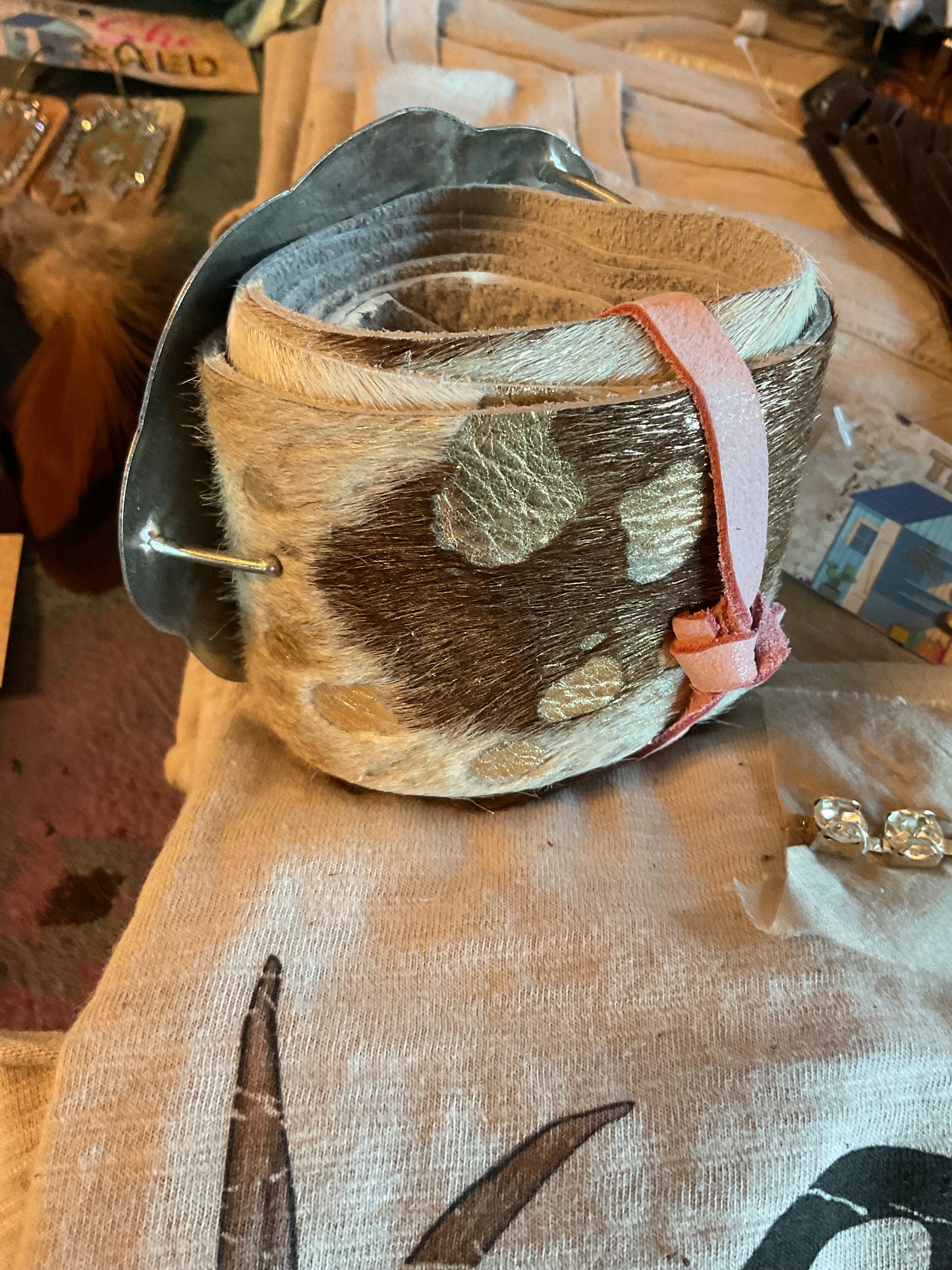 Brown Wash Cowhide Belt