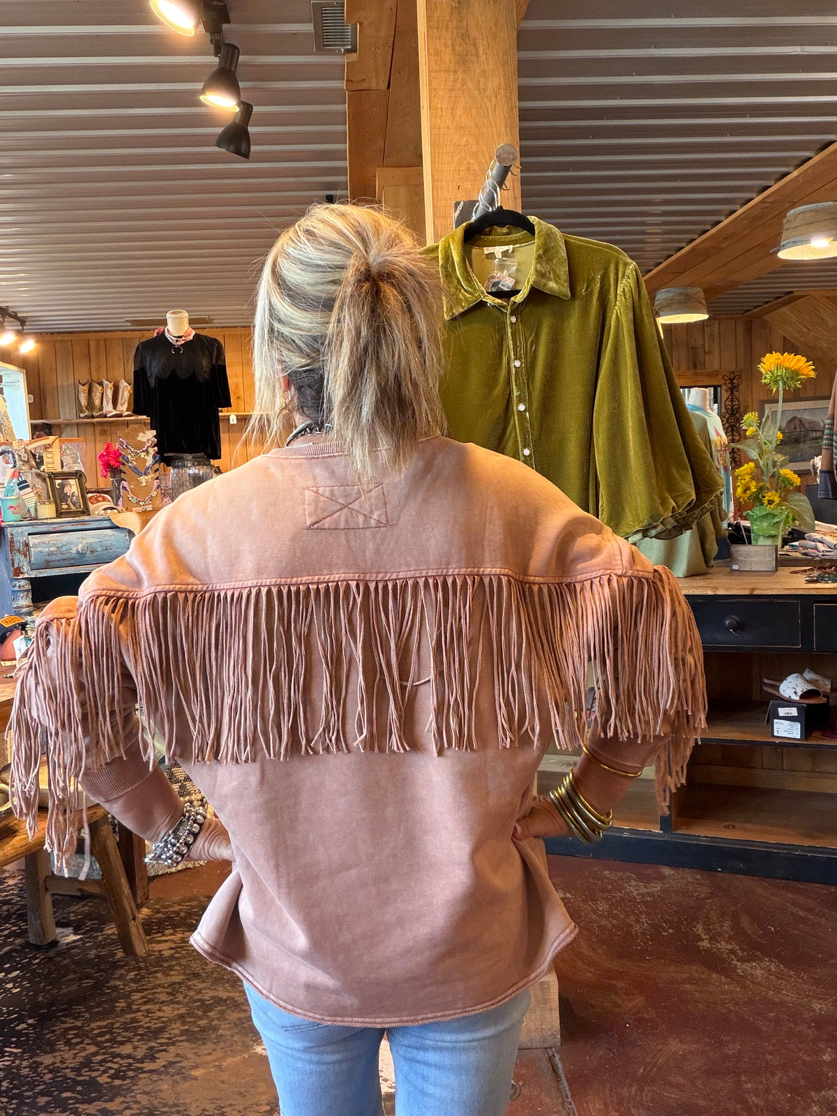 Cinnamon Fringe Top