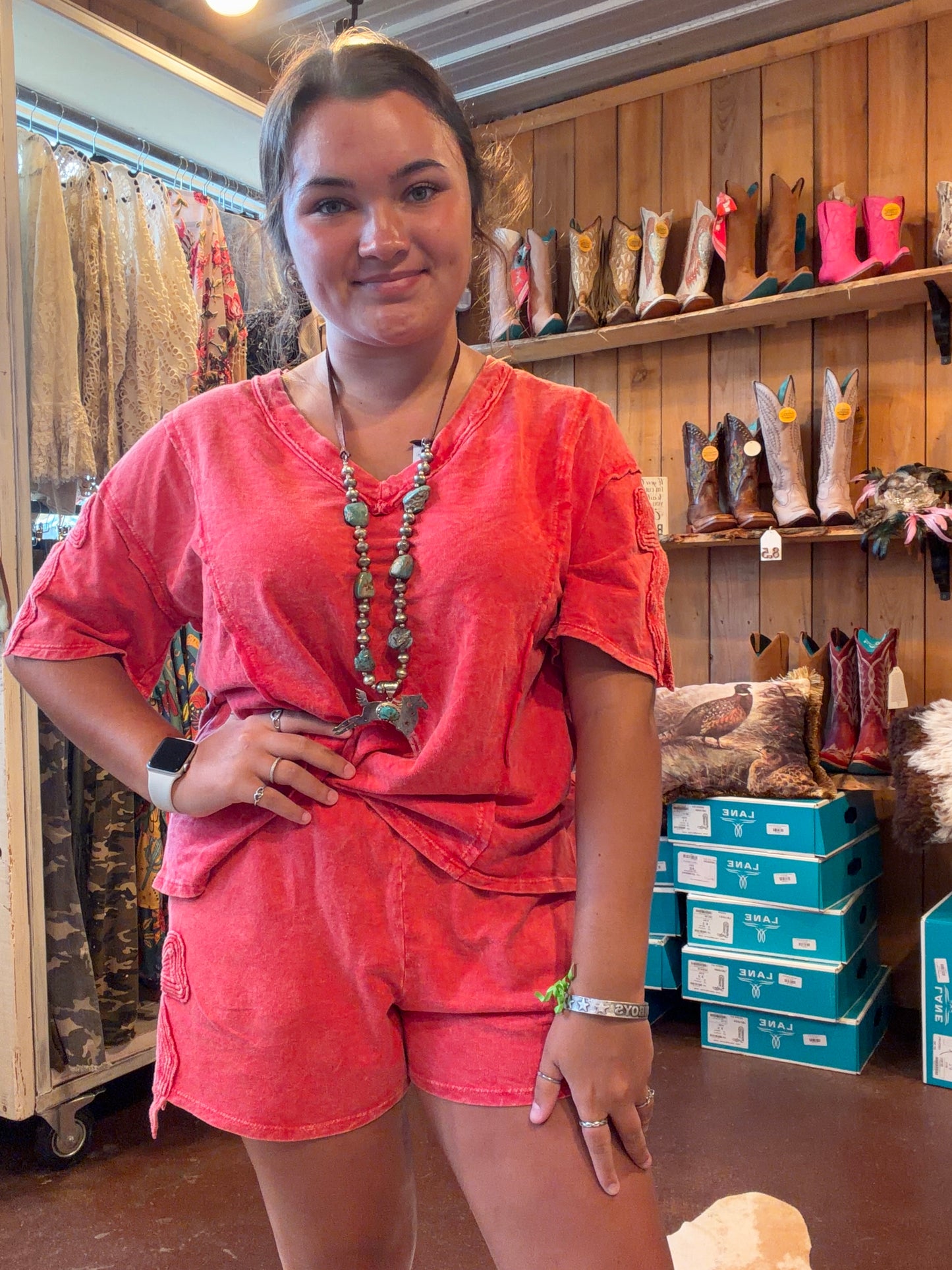 Red Wash Bow Comfy Top