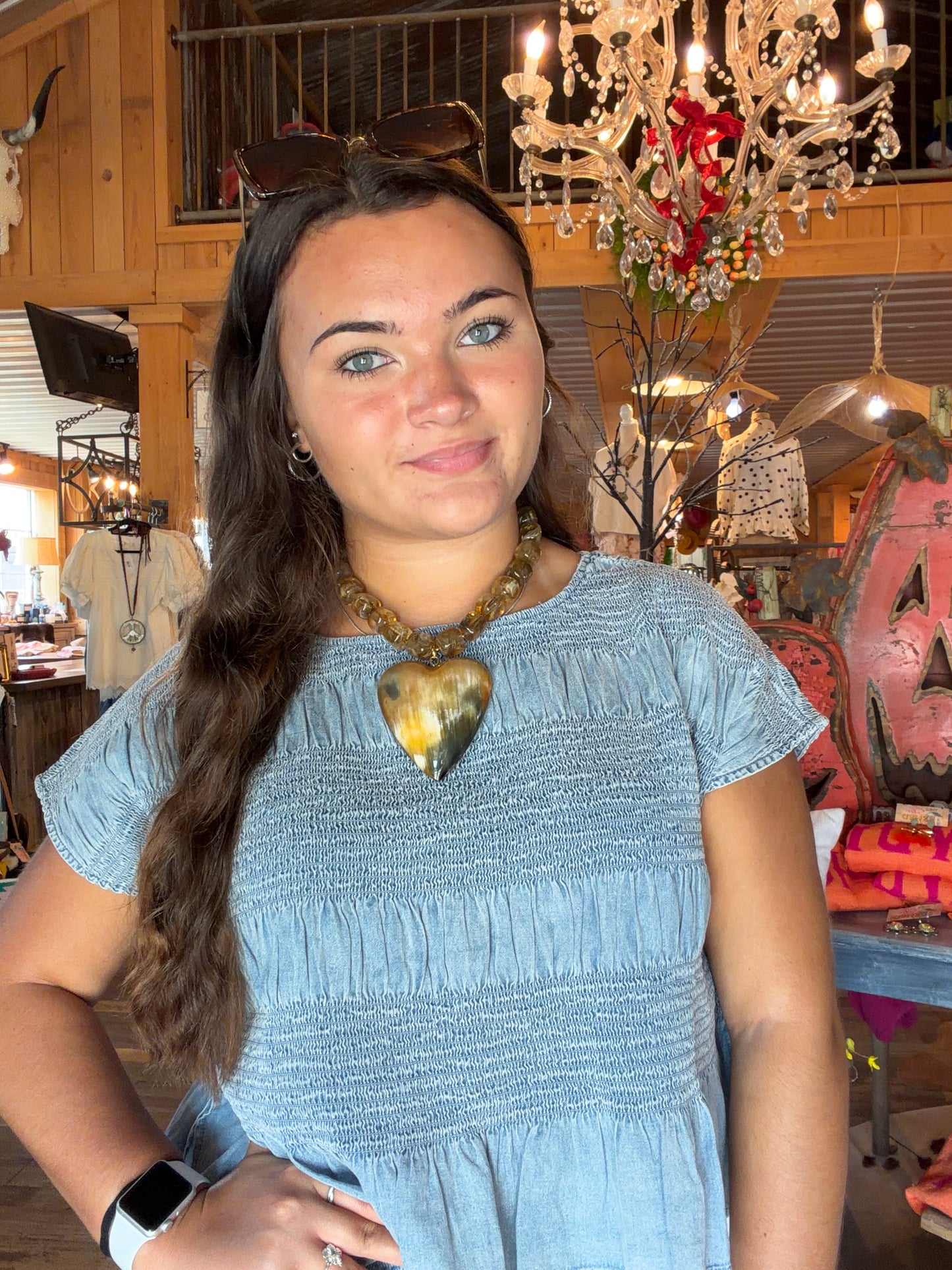 XL Chunky Heart & Bead Necklace