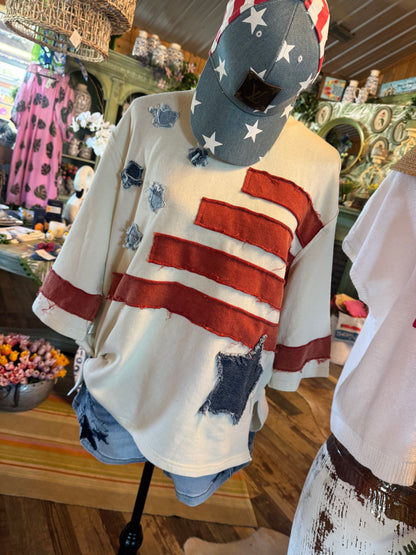 Star-Spangled Over Sweater Top