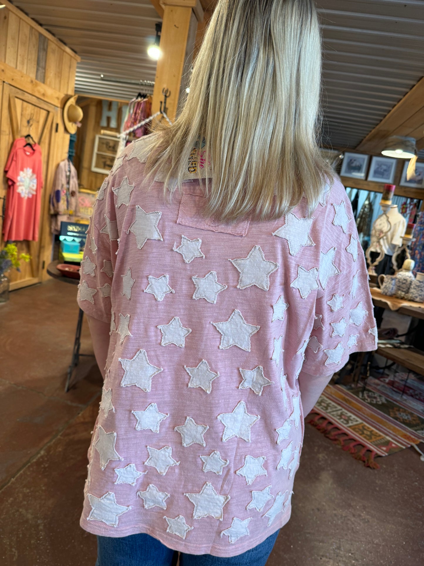 Dusty Pink Star Top