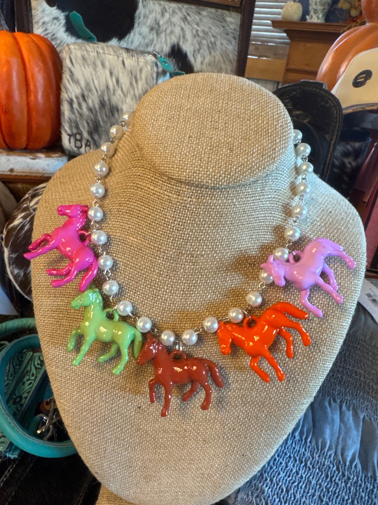 Small Bead Horse Necklace