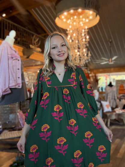 Flowers of Green Dress