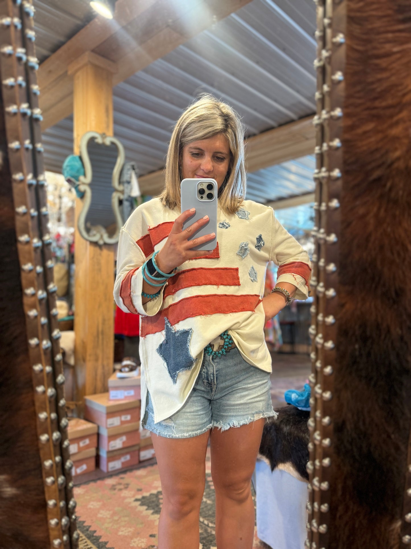 Star-Spangled Over Sweater Top