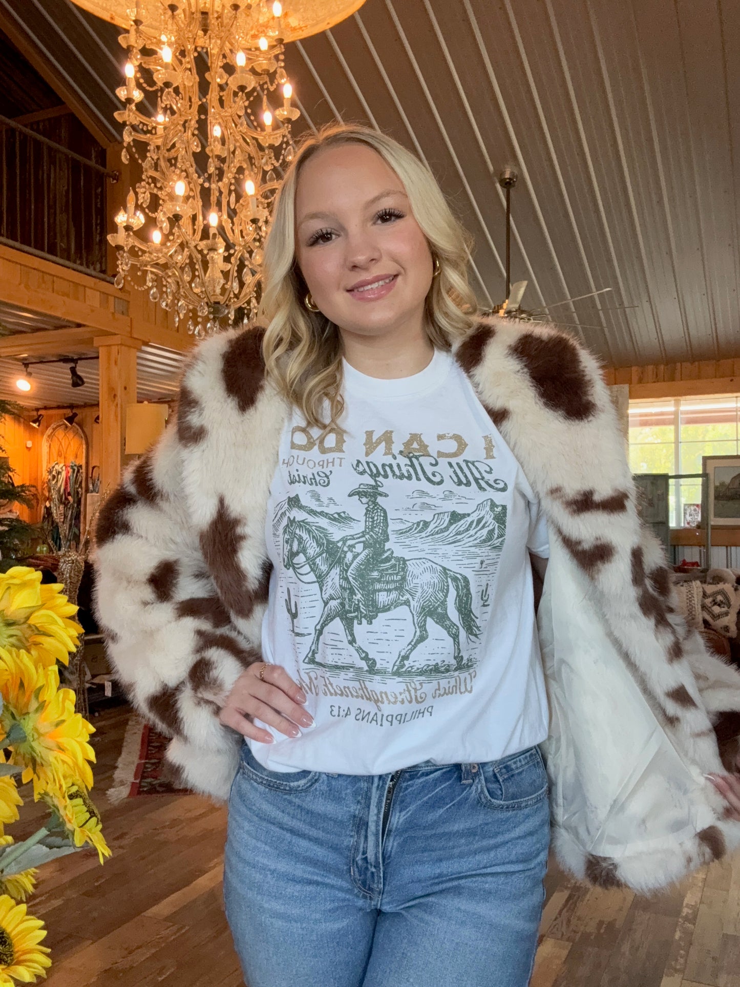 Furry Cow Print Jacket