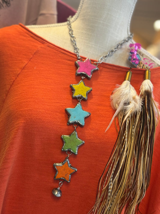 Colorful Star Drop Choker