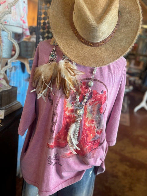 Mauve Boot Bar Tee