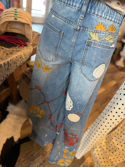 Denim Lace n Floral Pants