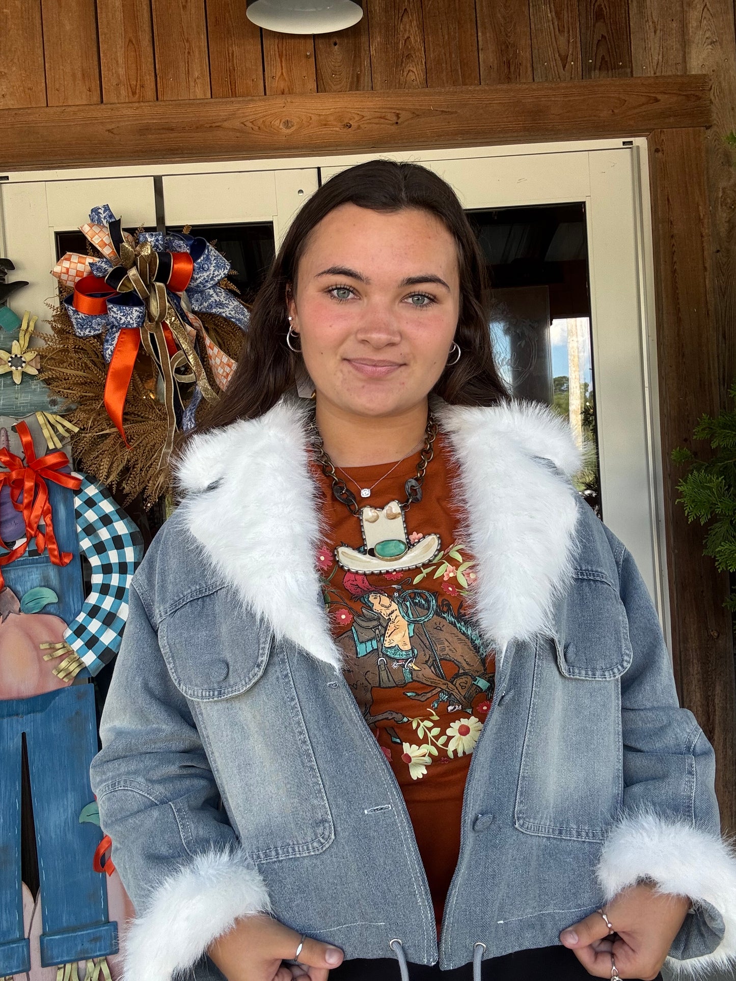 Light Denim (Fur Collar) Jacket