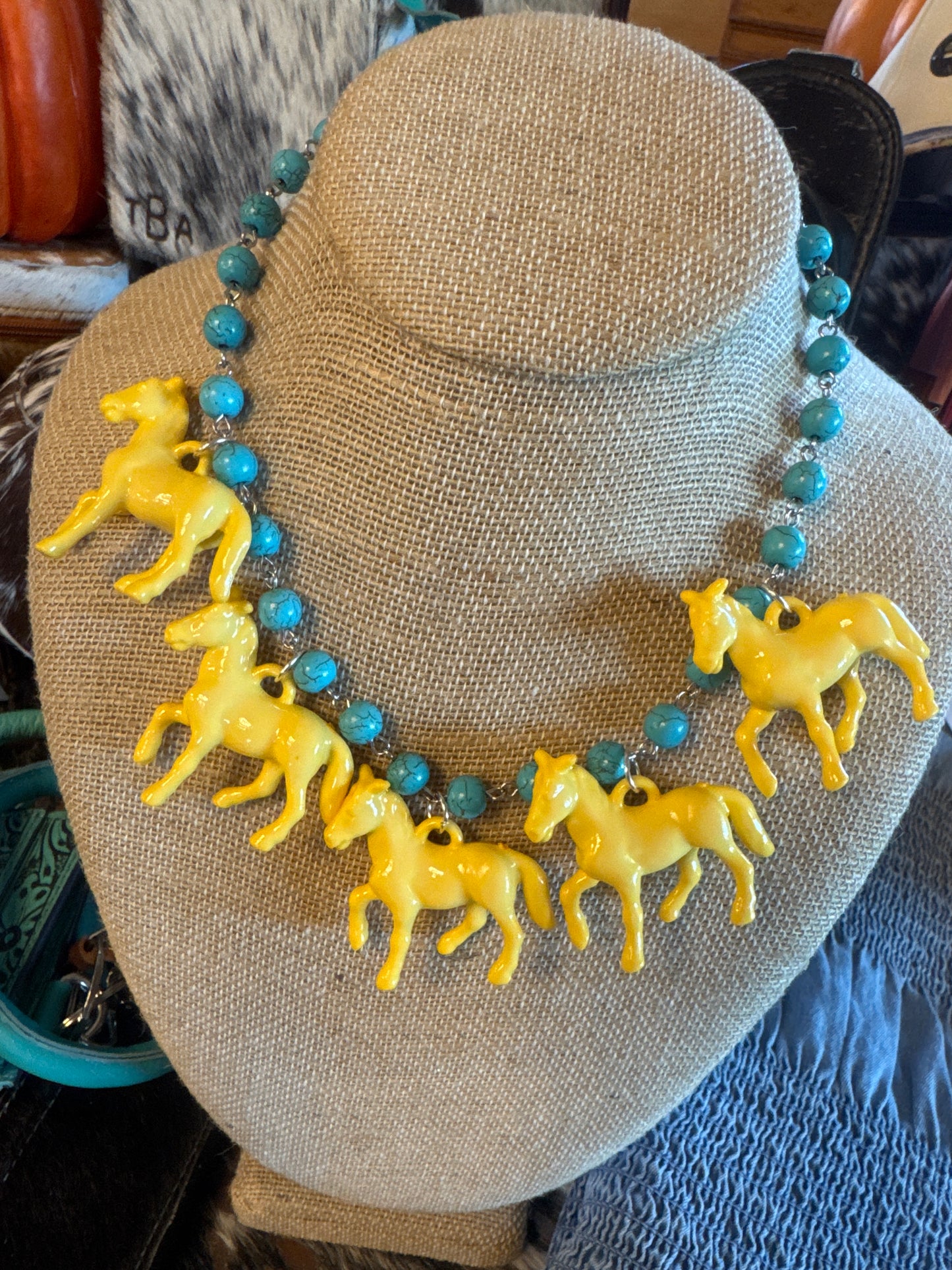 Small Bead Horse Necklace