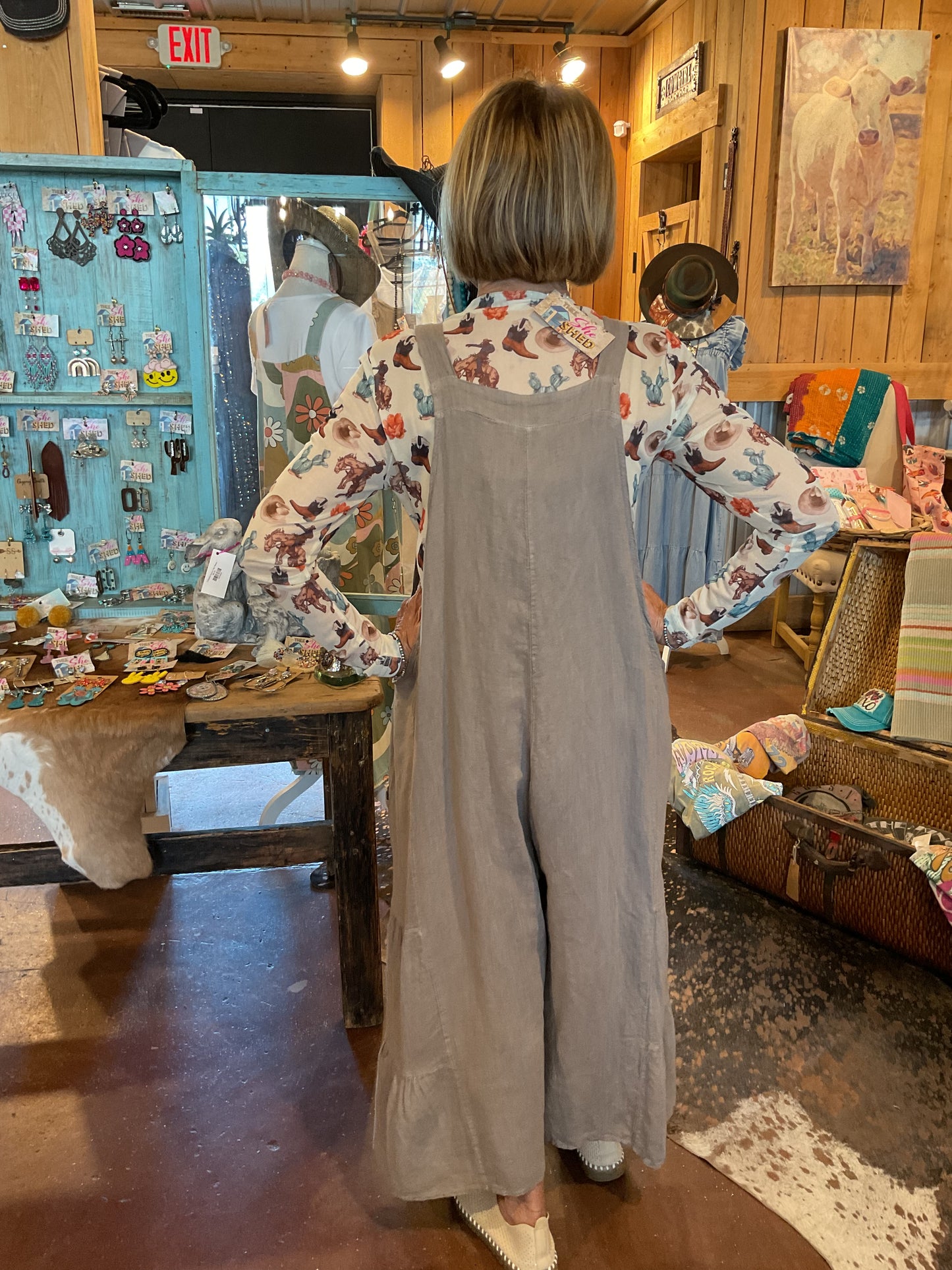 Tan Linen Jumpsuit