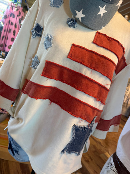 Star-Spangled Over Sweater Top