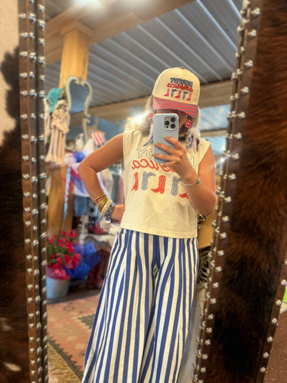 Stripe Wide Leg Pants