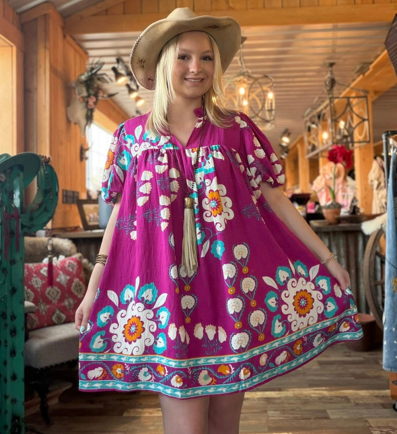 Spring Time Magenta Dress