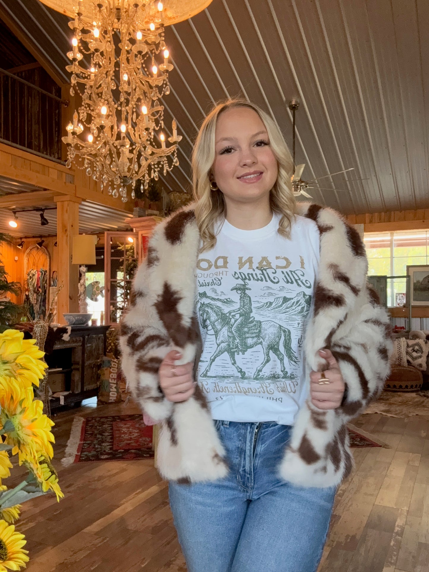 Furry Cow Print Jacket