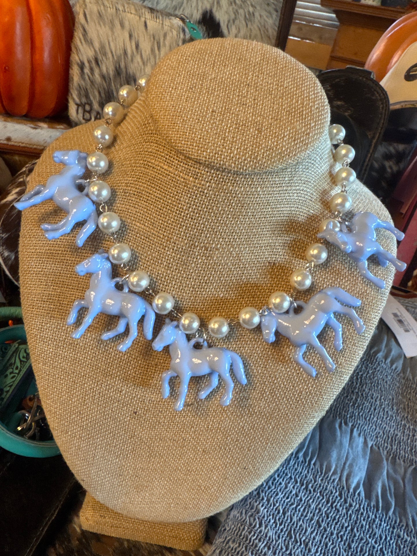 Small Bead Horse Necklace