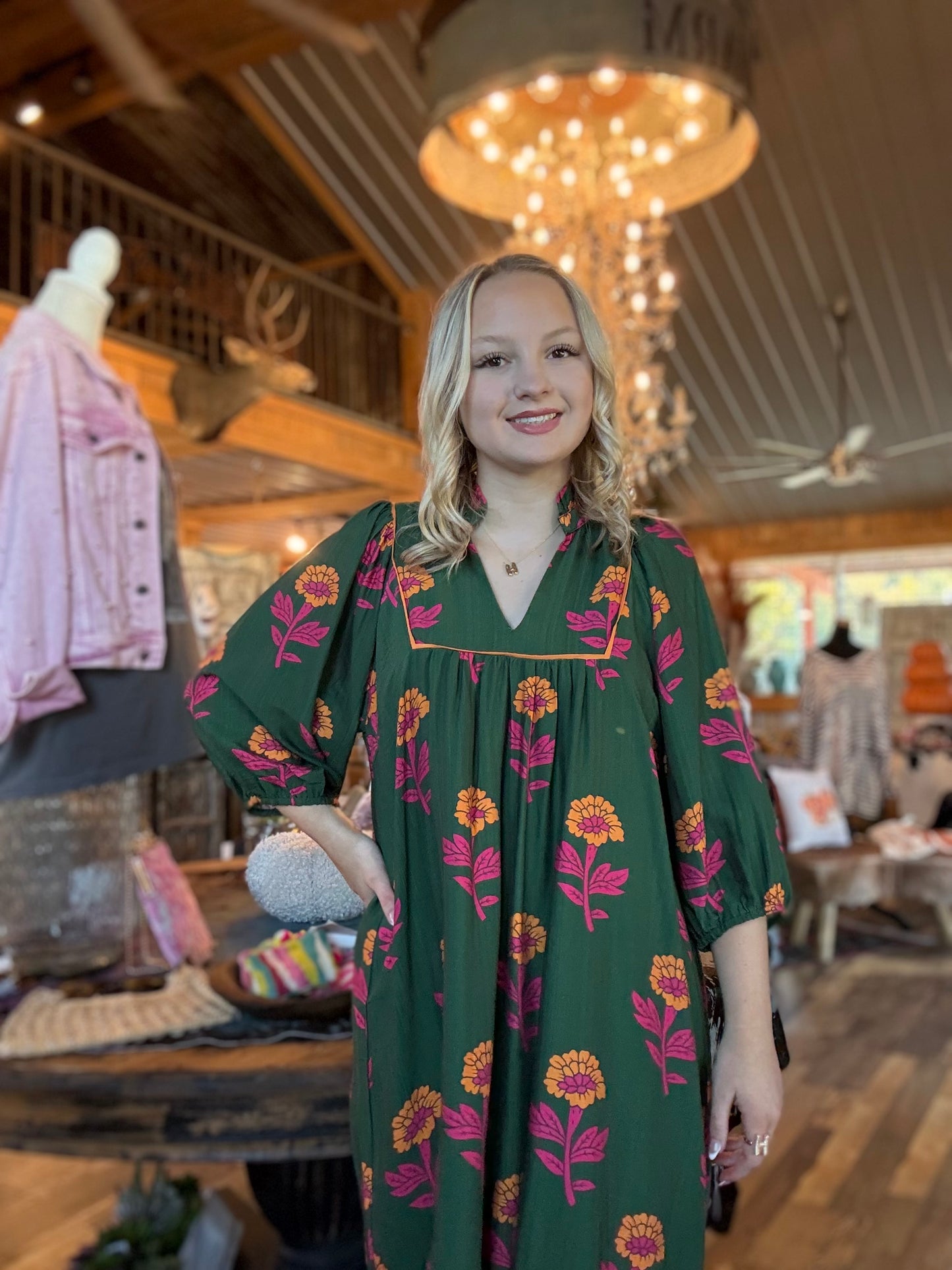 Flowers of Green Dress