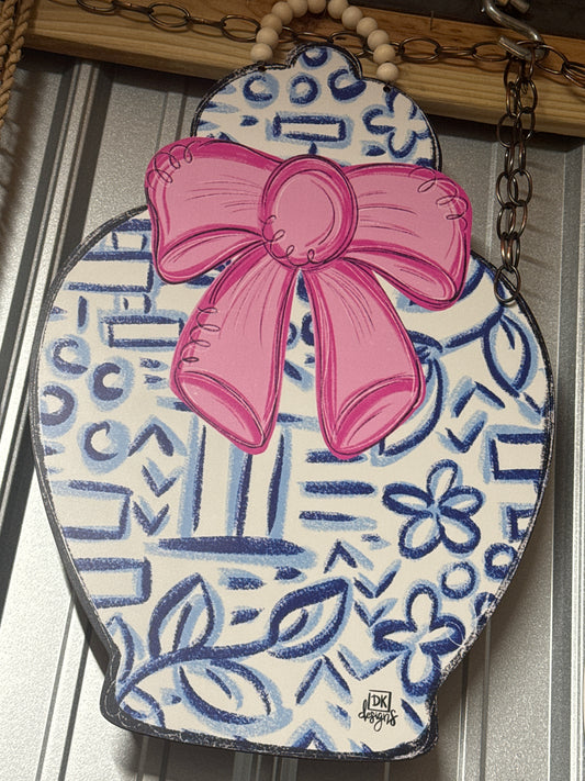 Chinoiserie Jar Pink Hanger