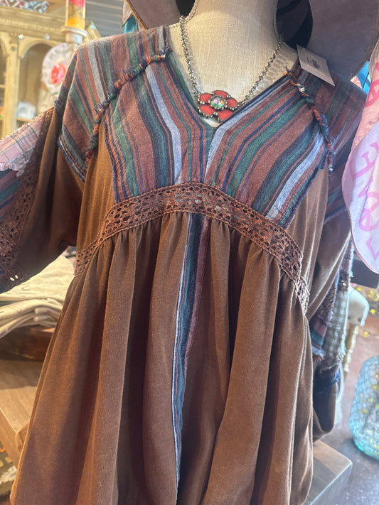 Fallin' for Brown V Top