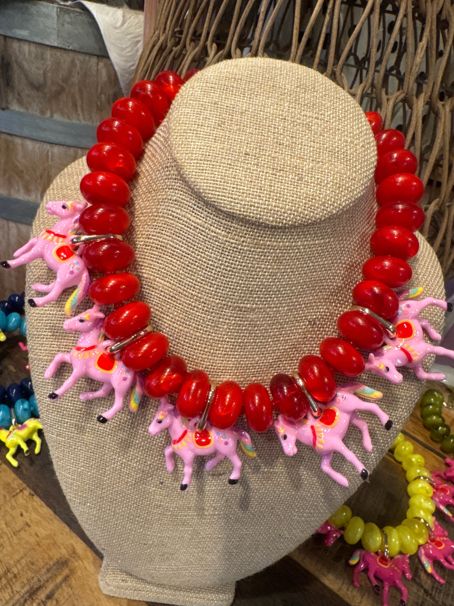 Chunky Painted Horse Necklace