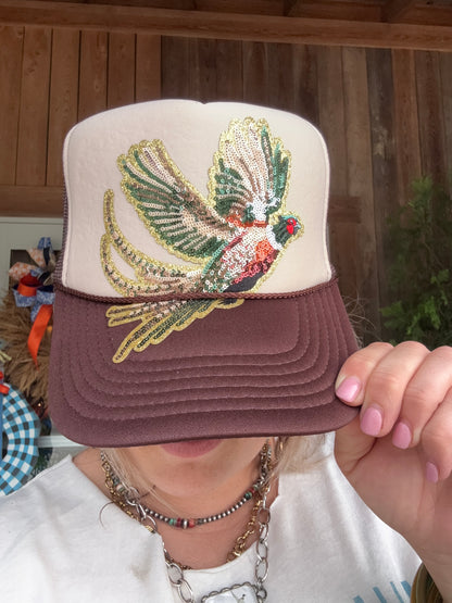 Pheasant Sequin Cap