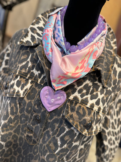 Wild Leopard Denim Button Dress