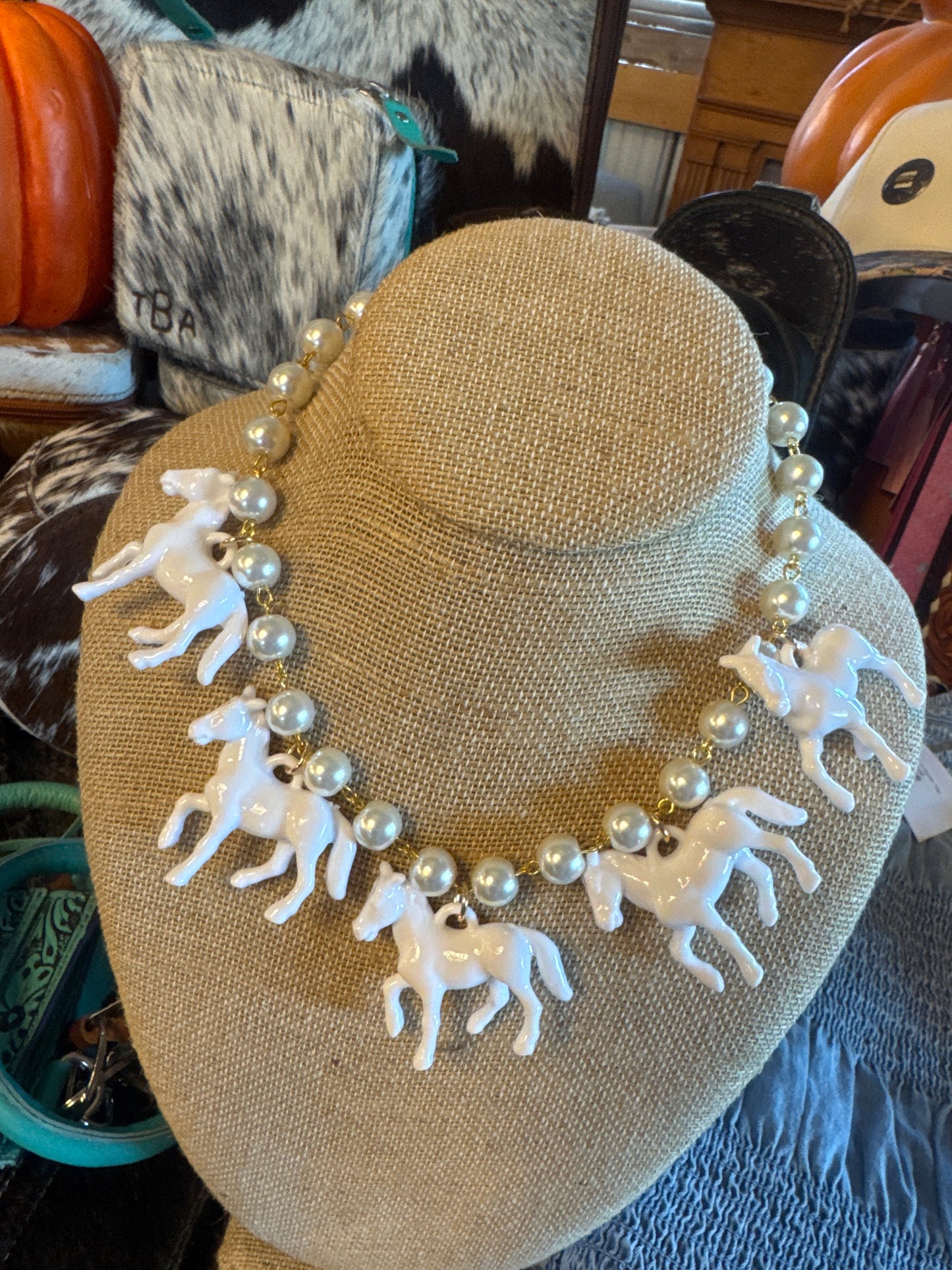 Small Bead Horse Necklace