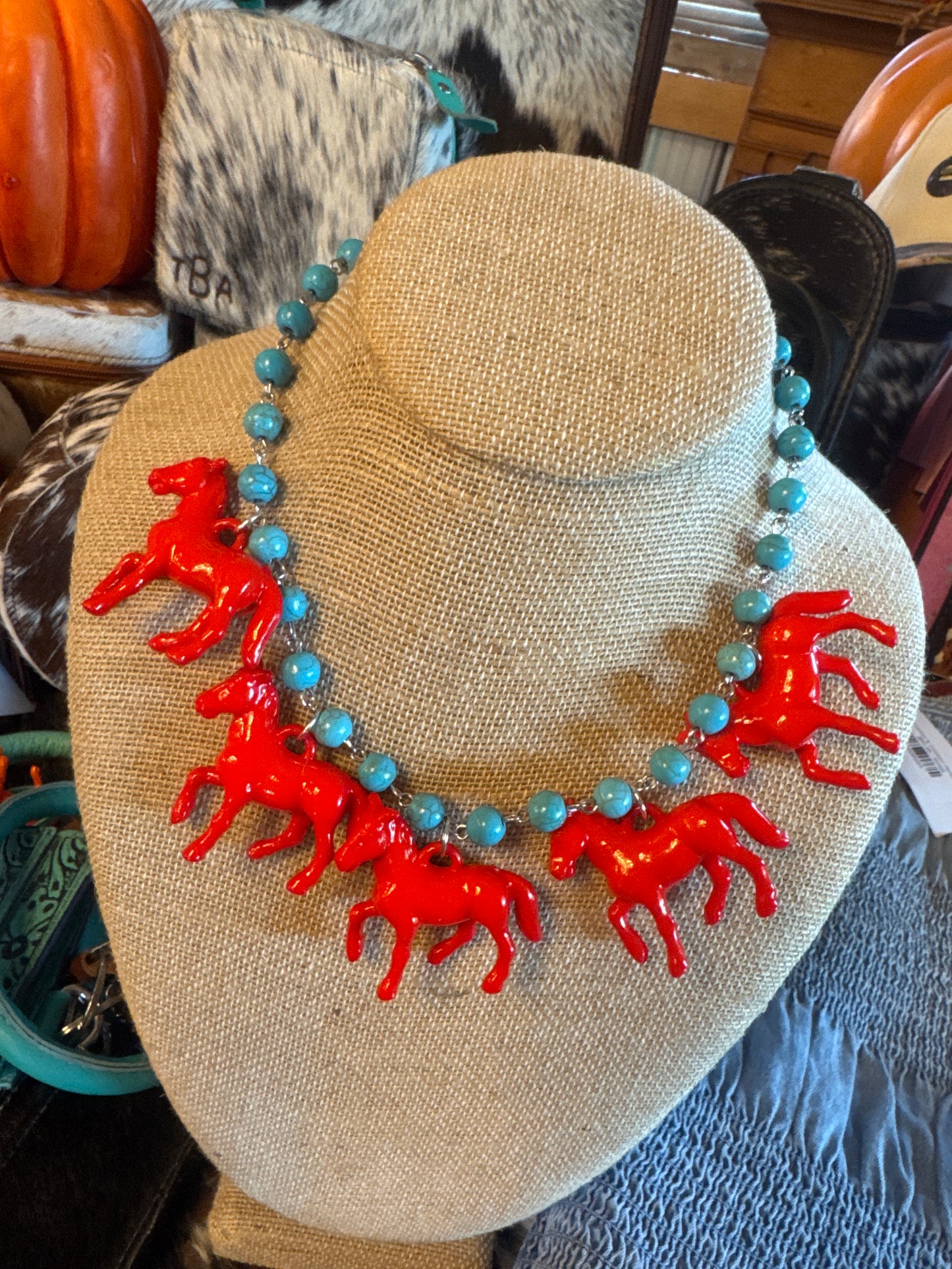 Small Bead Horse Necklace