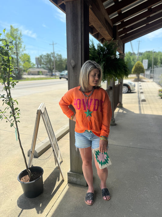 Miss Howdy Orange Sweater