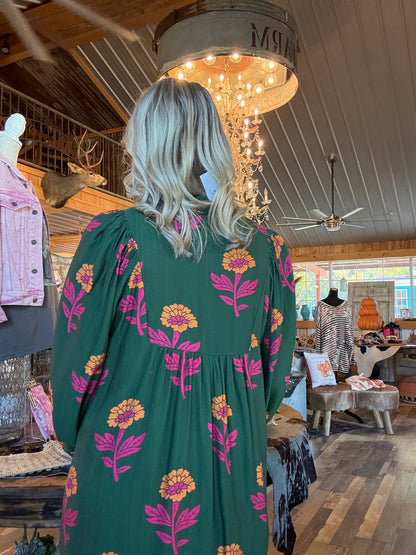 Flowers of Green Dress