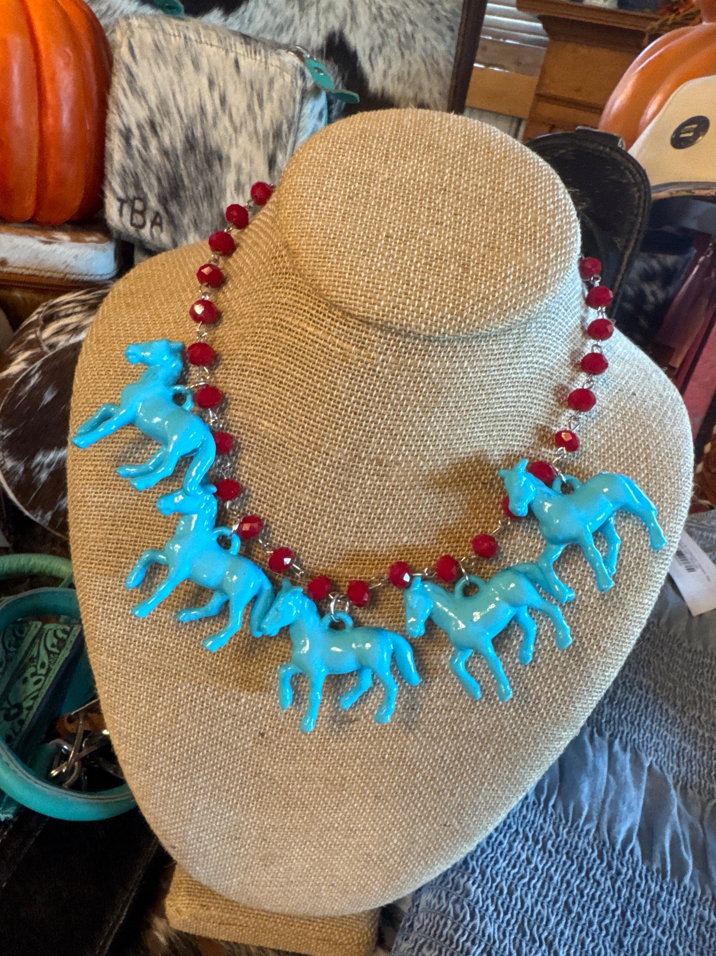 Small Bead Horse Necklace