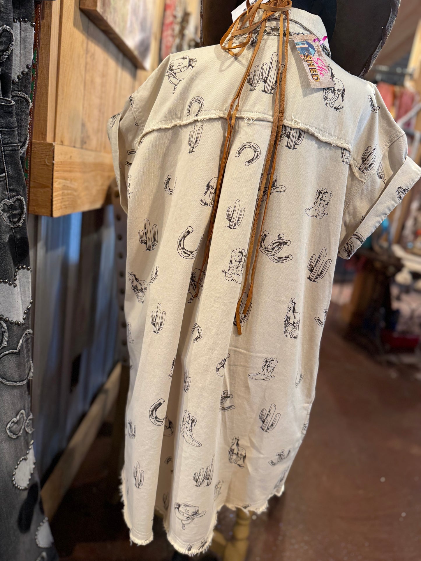 Calling Western Girlies Button Dress