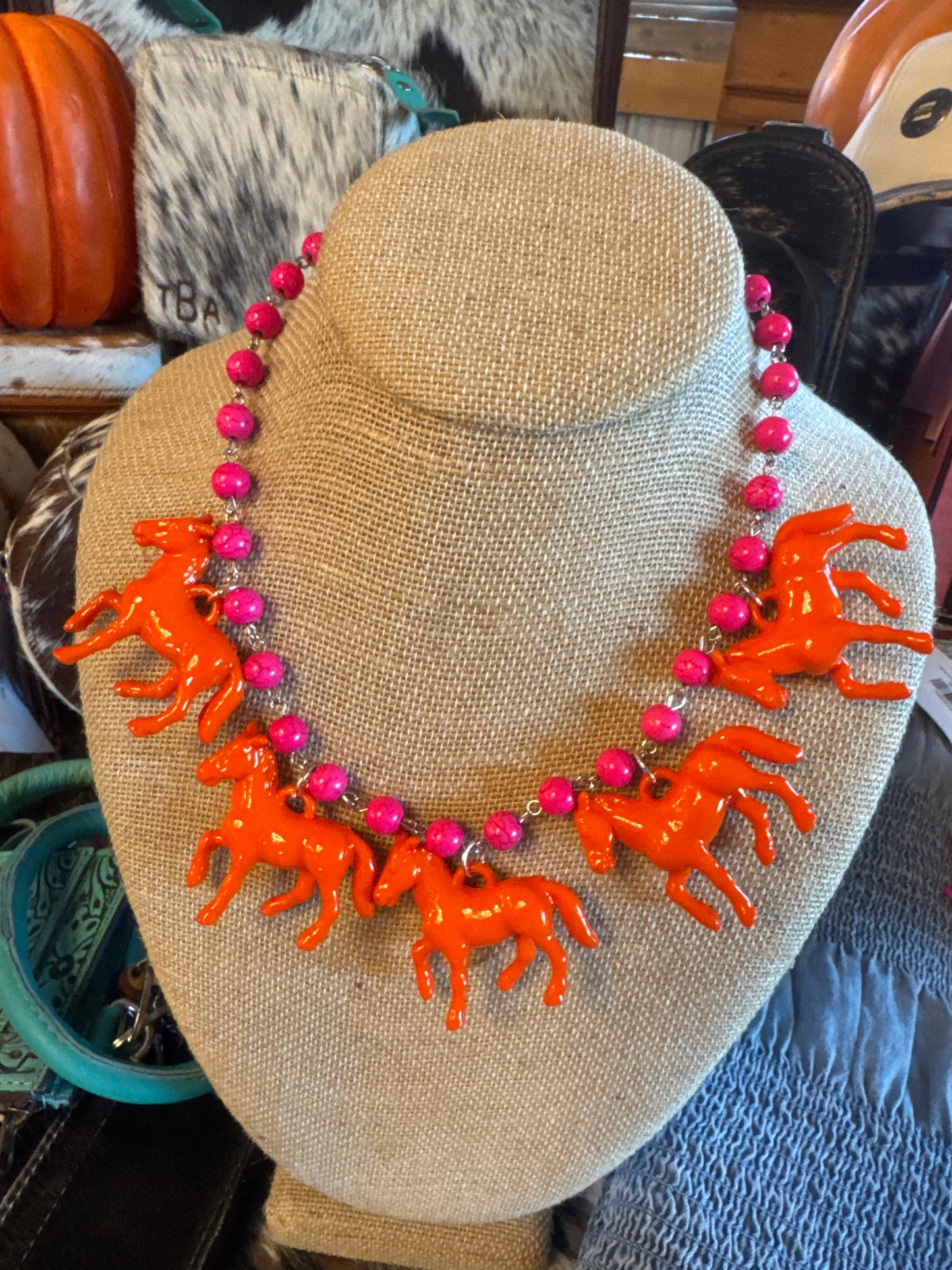 Small Bead Horse Necklace