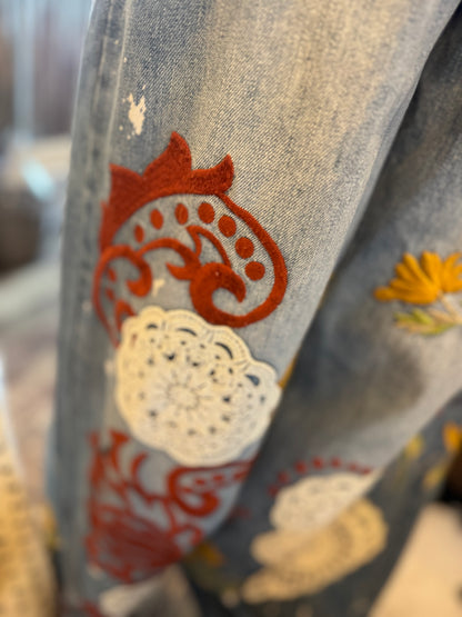 Denim Lace n Floral Pants