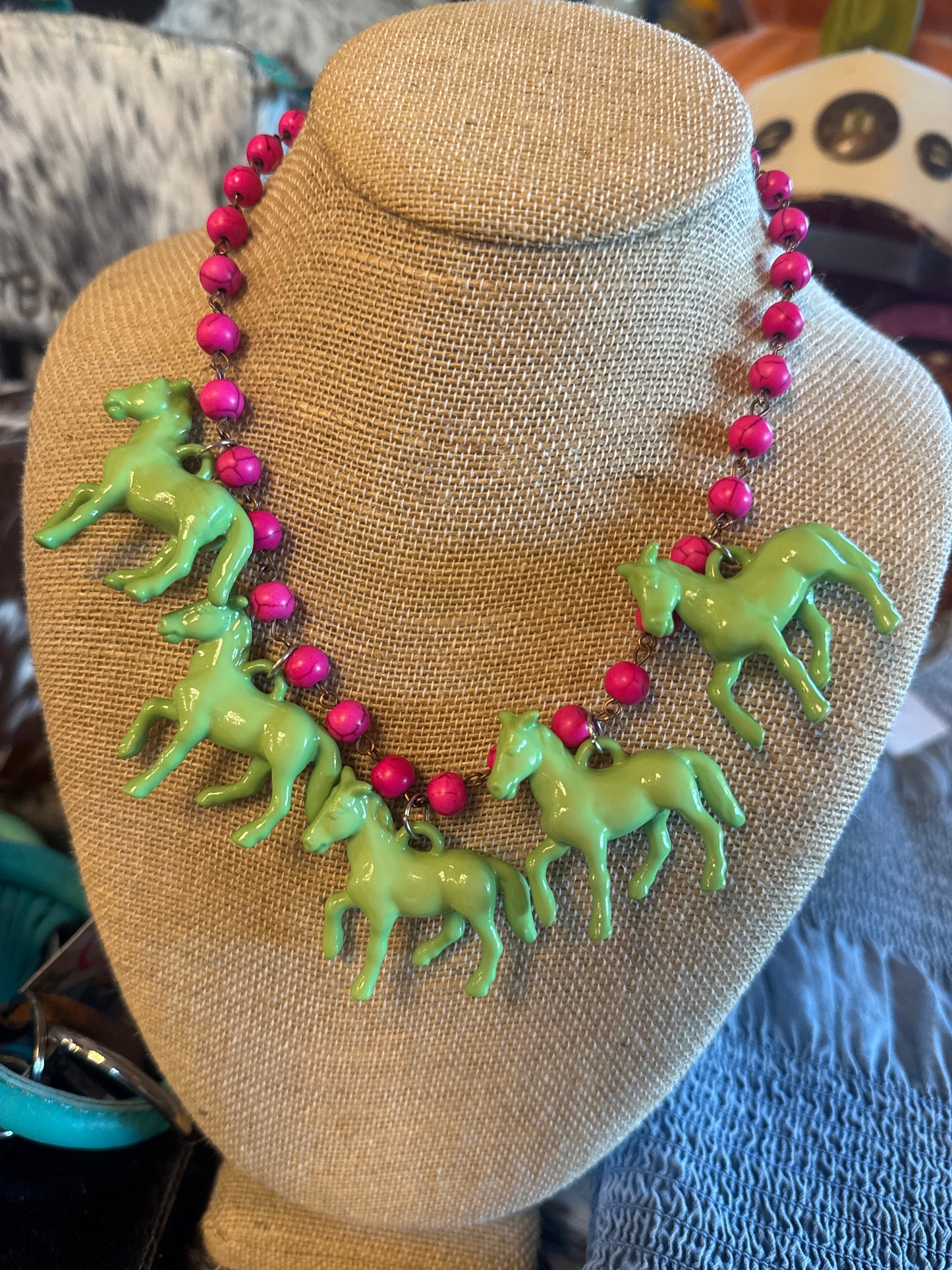 Small Bead Horse Necklace