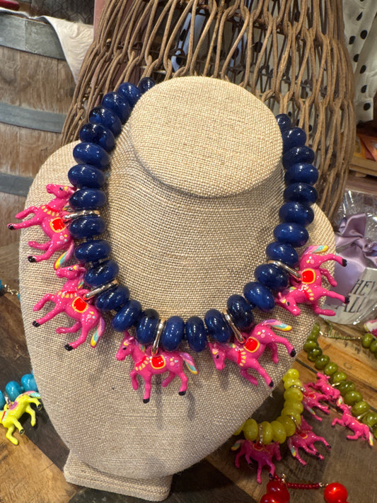 Chunky Painted Horse Necklace