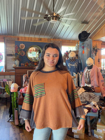 Fall Printed Mix Top