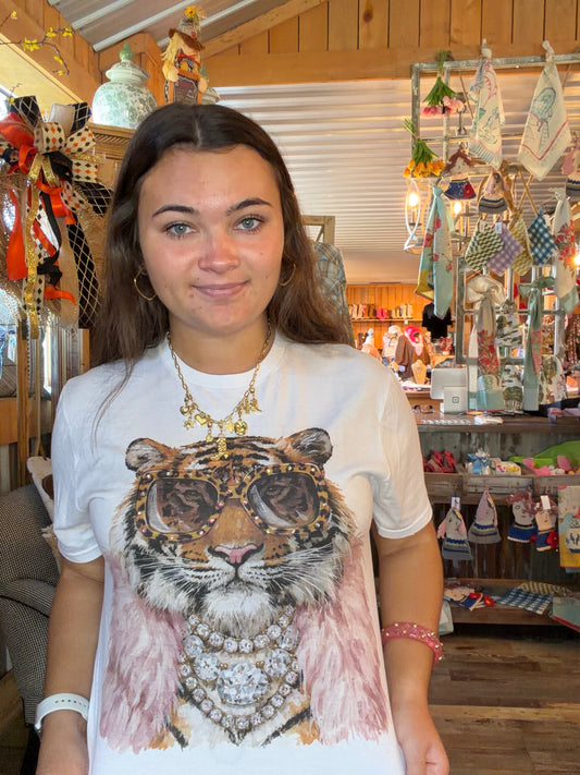 Tiger in Fashion Glasses Tee