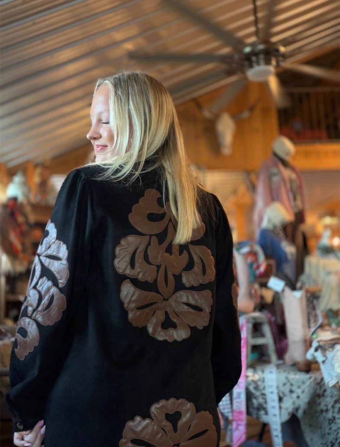 Suede Black & Tank Fancy Western Dress