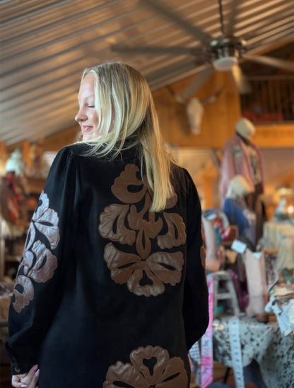 Suede Black & Tank Fancy Western Dress