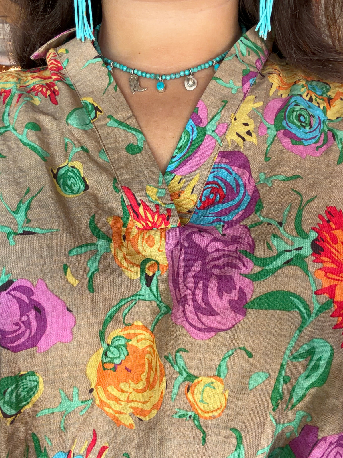 Boho Fun Floral LS Top