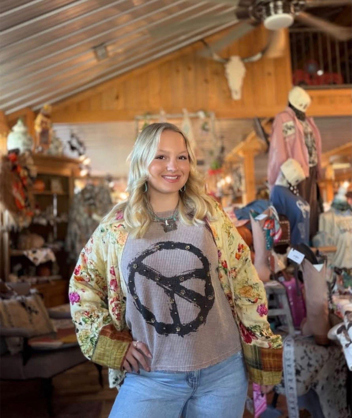 Roses & Floral Peace Graphic Top
